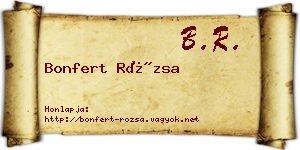 Bonfert Rózsa névjegykártya
